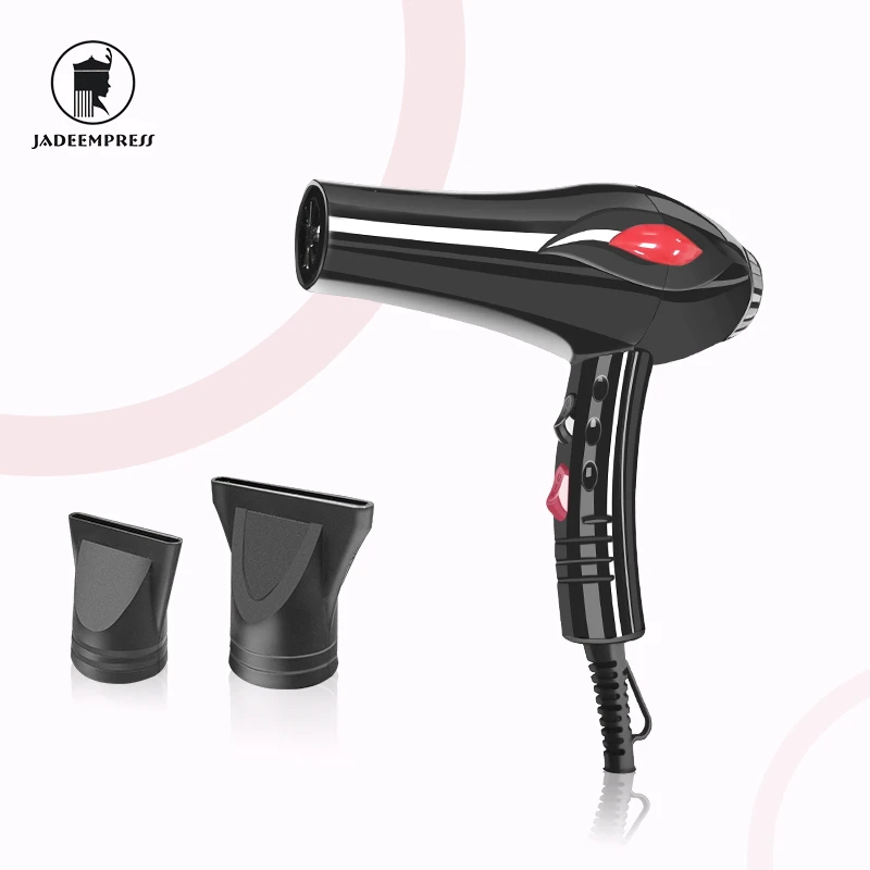 Less Frizz and For Shiny Hair Dryer, Air Electric Negative Ion Hair Dryer  with 3 Heat Settings and Two Nozzles