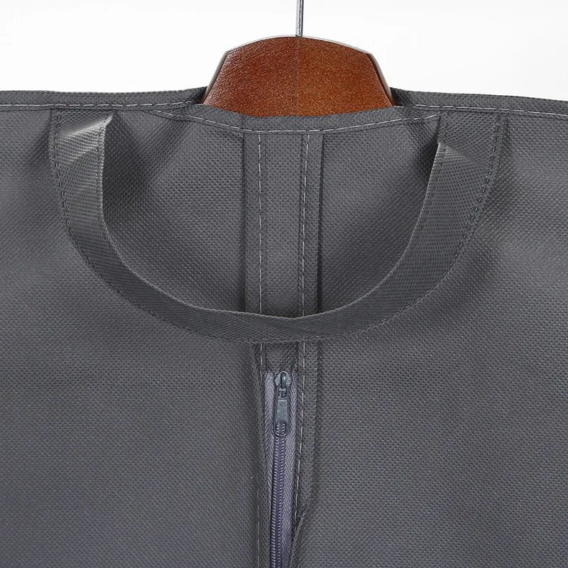 Custom Logo Lightweight Foldable Suit Bag Eco-friendly Non-woven Garment Cover Bag with PVC Transparent Window