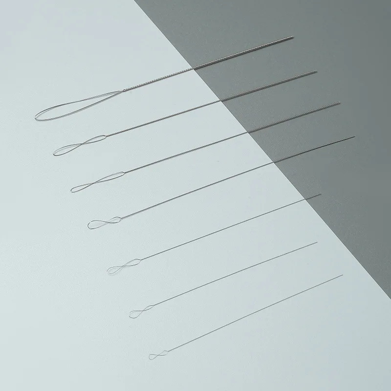 Large Big Eye Stainless Steel Needle Collapsible Embroidery Bead Needle Thread Sewing Beading Needles