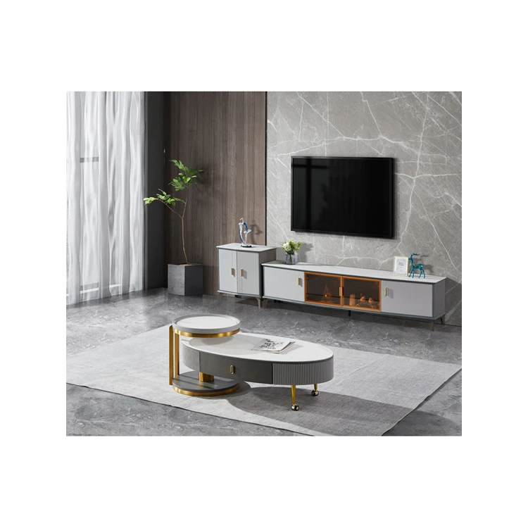 2022 Special Listing New Arrival Simple Design Retangular Tv Stand And Coffee Table 2021