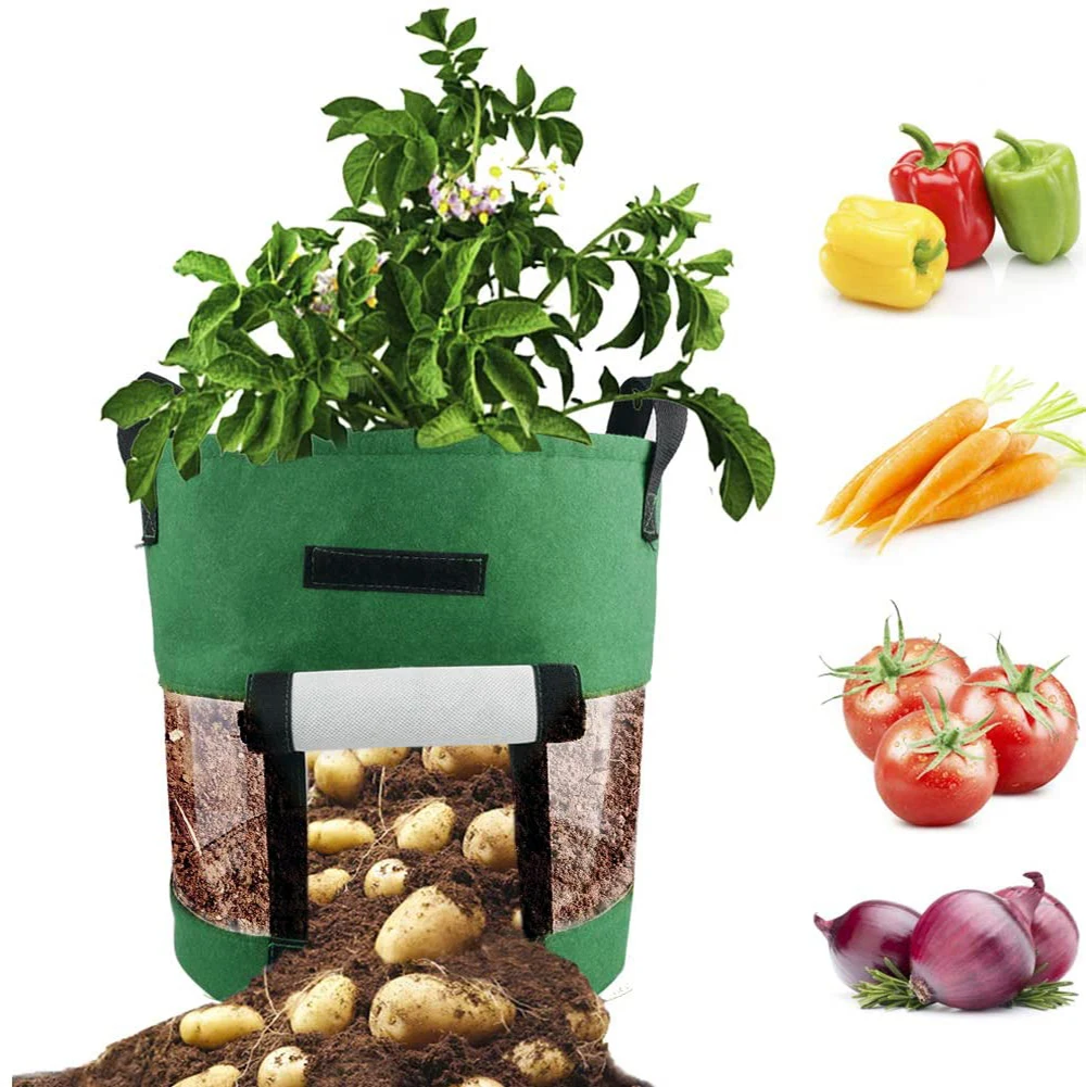 10 gallon Thick Non woven Water Saver Eco Friendly 50cmx20cm Round vegetable grow bag For Growing lettuce spinach