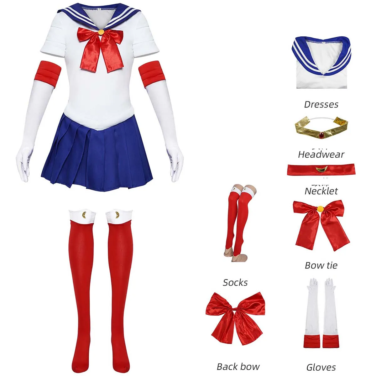 Anime Sailor Cos Girls Tsukino Usagi Kid Cosplay Costume FCGD-016