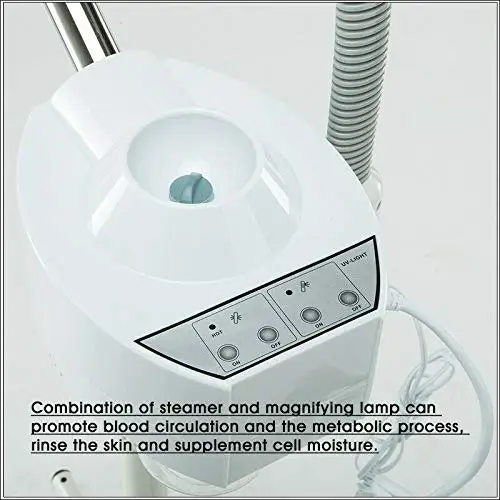 New Hot Face Steamer with 5X Magnifying Lamp Ring Light for Hair Salon Sauna Vapor Professional Vaporizer Facial Steamer