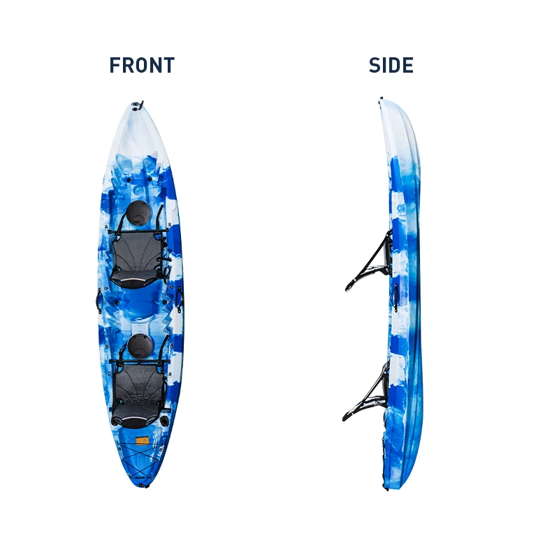 3.7m Big capacity family Oceanus kayak LLPDE popular sit on top plastic with 3 seats for fishing playing have fun