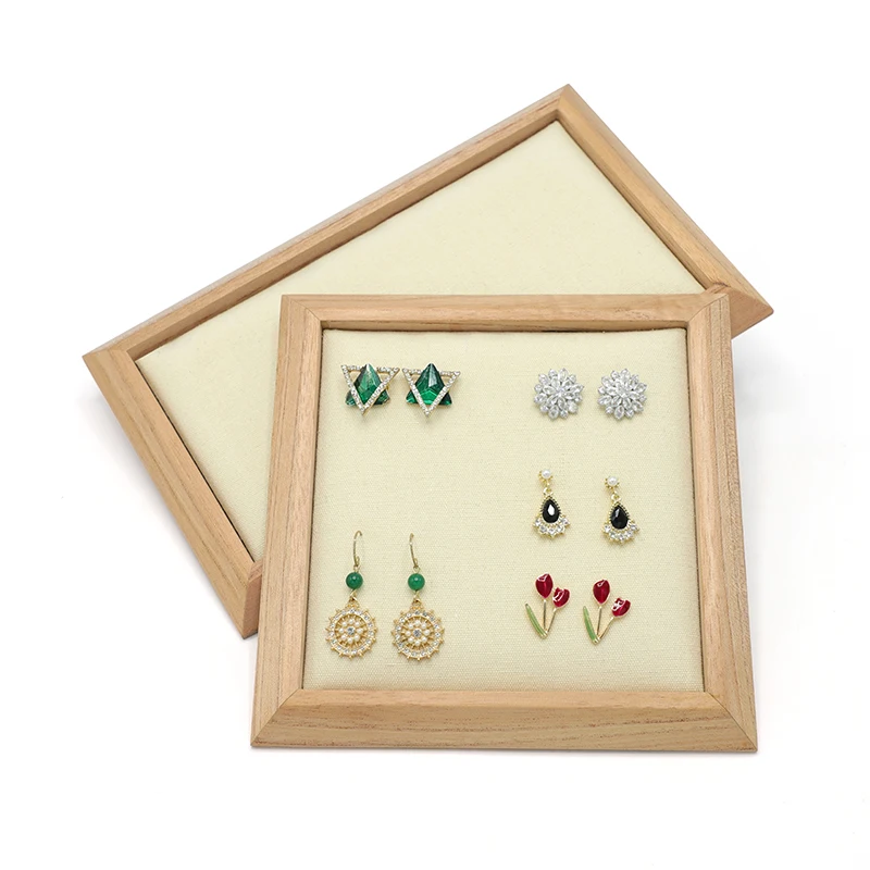 FADELI New Custom Earrings Jewelry Display Stand Holder Wooden Jewelry Set Stand Display