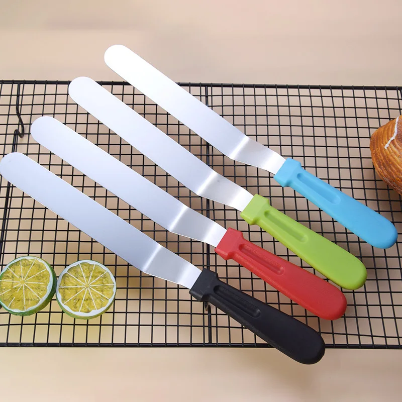 Wholesale cheap price Stainless Steel cake decorating tools of different size black kitchen cake spatula