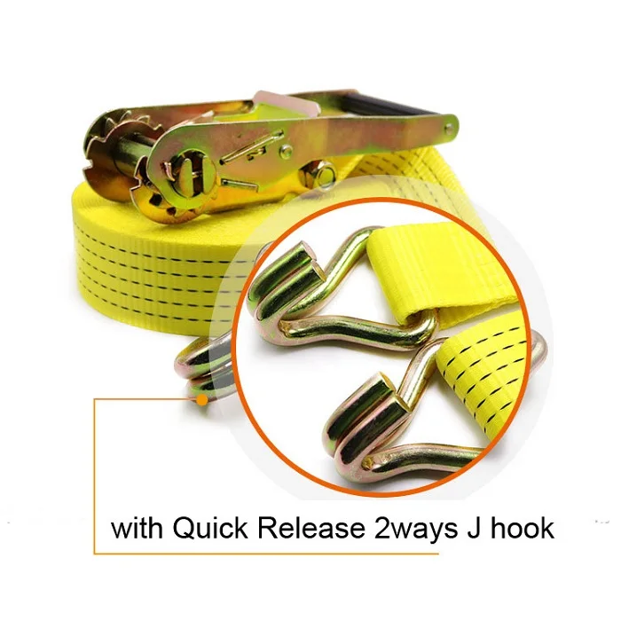 New Type in 2023 1Inch Factory Direct Supply 25MM 800KG Zinc Plated Ratchet Tie Down Strap Double J Hook for cargo control