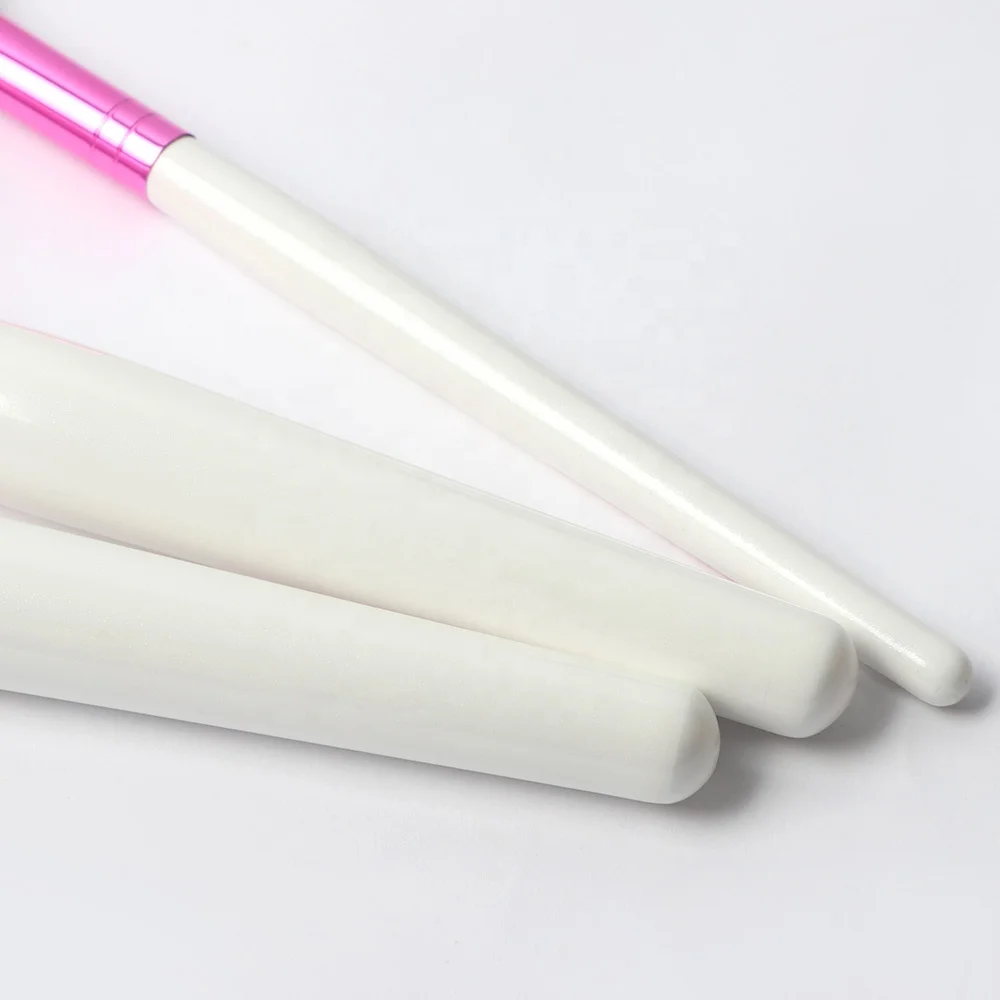 ZH Soft Kabuki Premium High End Blush Customised Wooden Handle Synthetic Hair White Wholesale Professional Custom Makeup Brushes