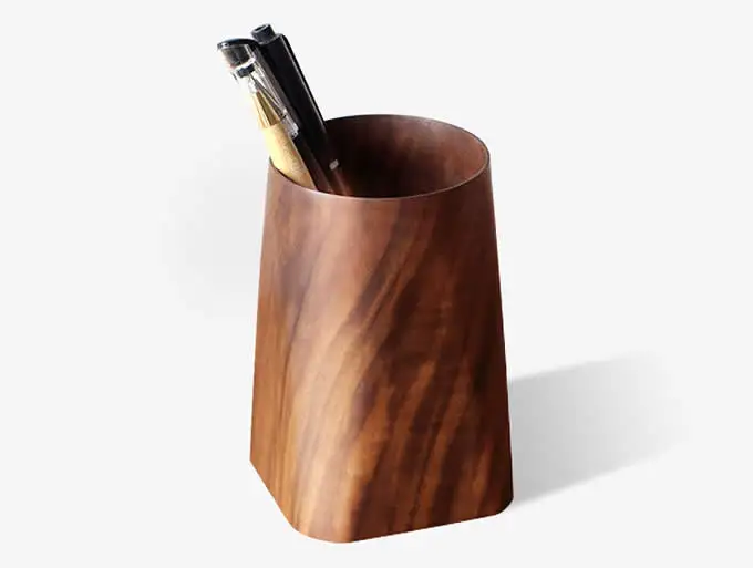 Handmade Black Walnut Wooden Pen Pencil Holder