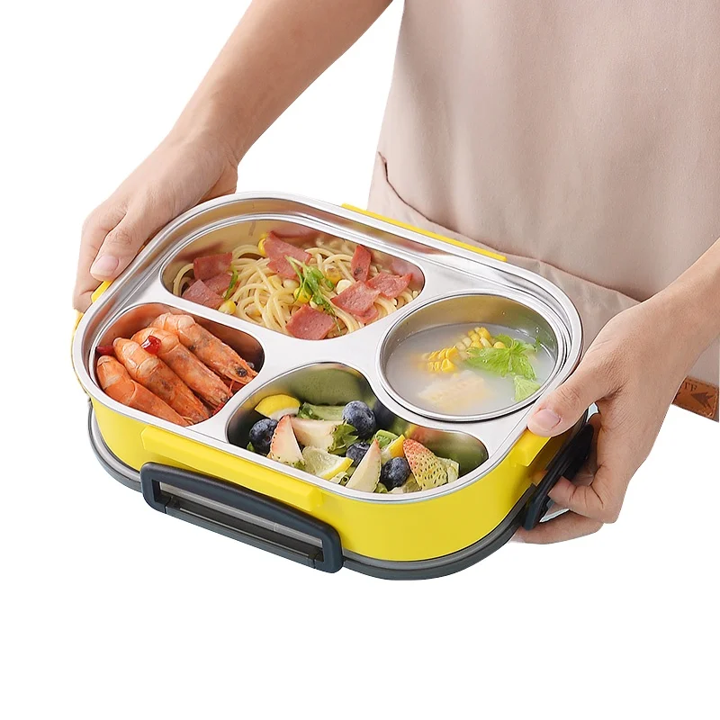 SS304+PP ecofriendly food container stainless steel rectangle Factory Wholesale Lunchbox