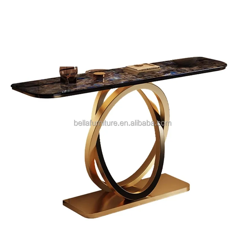 Living room furniture gold hallway  luxury mirror console table modern console tables for homewith Storage console table