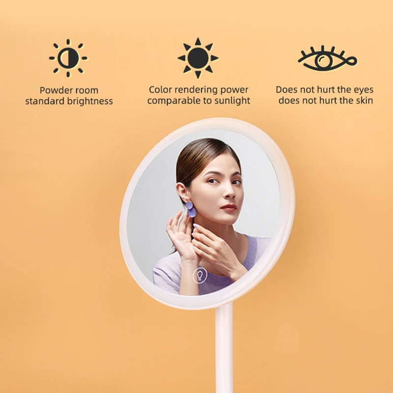 Multifunctional Desktop LED Makeup Mirror Custom Smartphone Wireless Charging Makeup Mirror