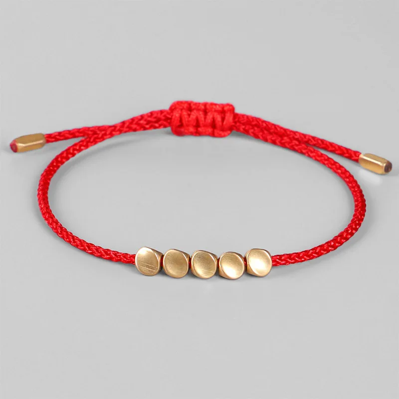 Feng Shui Lucky Bracelets Buddhism Red String Wax Thread wrist Bracelet Friendship Yoga Prayer Unique Gift Chinese Cheap Jewelry