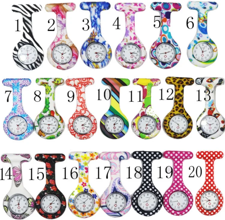 Sublimation Nursing Broches FOB Rubber Silicone Nurses Pocket Watches