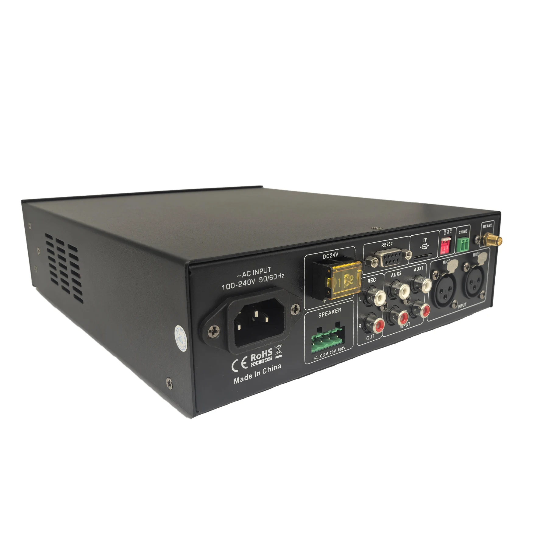1.5U mini desktop amplifier class D digital mixer amplifier audio PA system bluetooth FM RS232 remote control