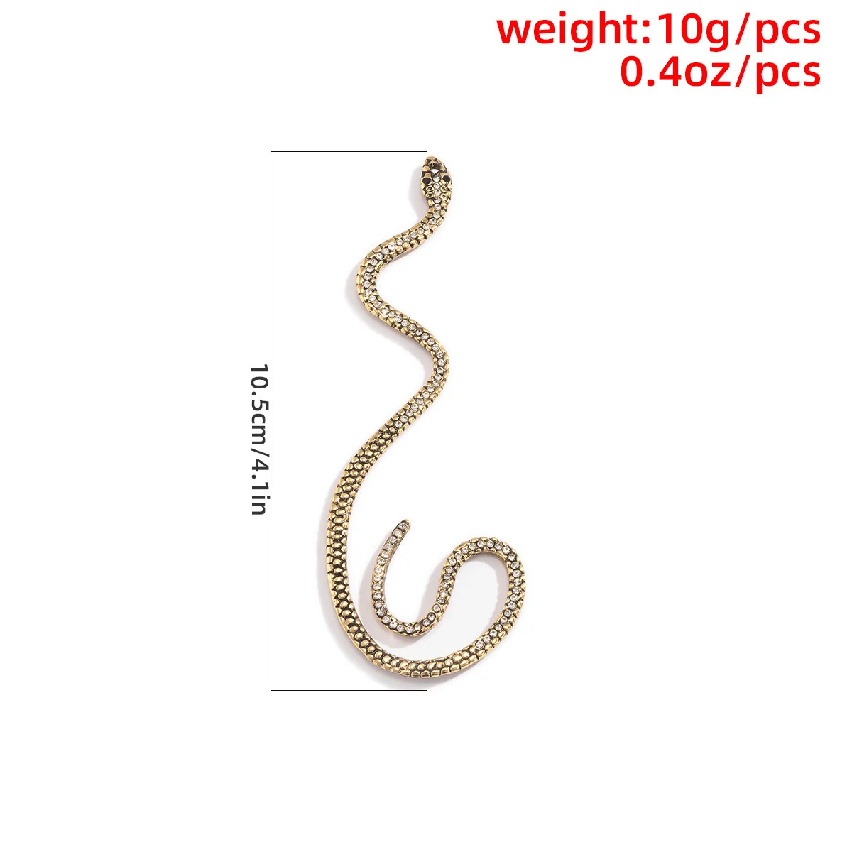 ear hang personalized rhinestone earrings bone clip without pierced ears women Exaggerated animal snake-shaped ear clip