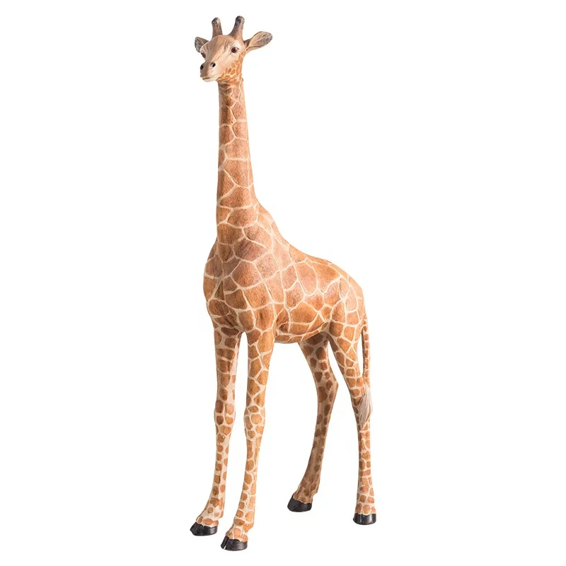 Large Realistic Giraffe Sculptures Animal Statue Fiberglass Resin Garden Decoration  Life Size for sale
