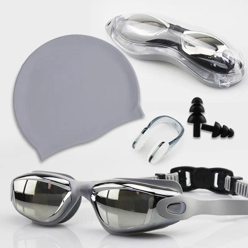 5 In 1 Professional Wide Farme Waterproof Swim Goggle Antifog Silicone No Leaking Swimming Glasses
