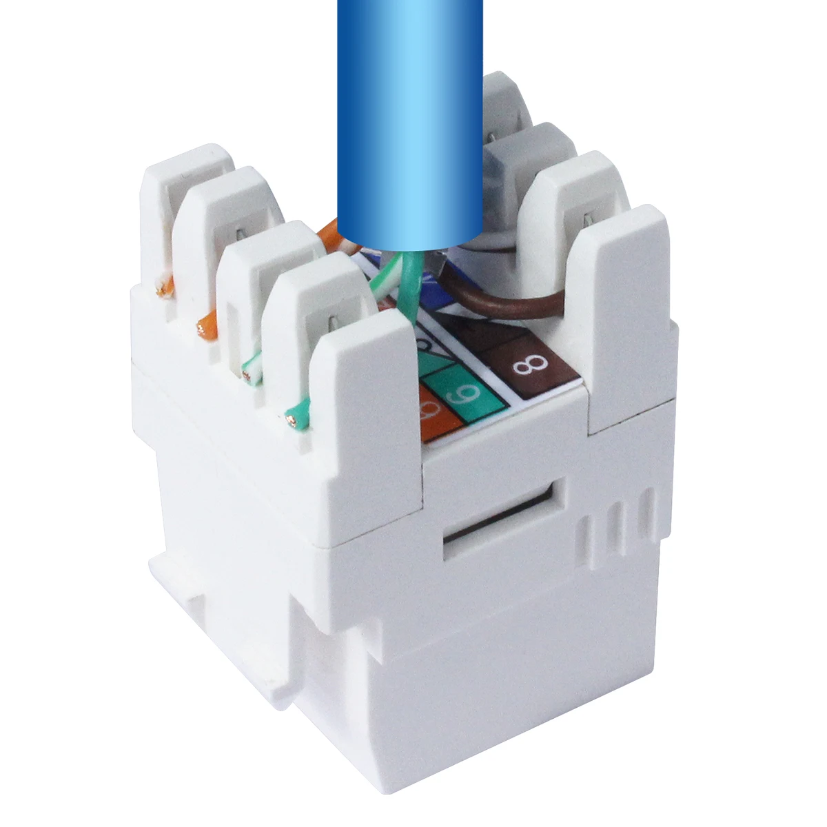 Cat6 cat5e cat6a 180 degree keystone jack without shutter UTP RJ45 jack