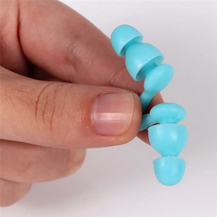 2 Pair Reusable Noise Cancelling Soft Silicone Ear plug Sound Insulation Hearing Protection Earplugs for Music Party