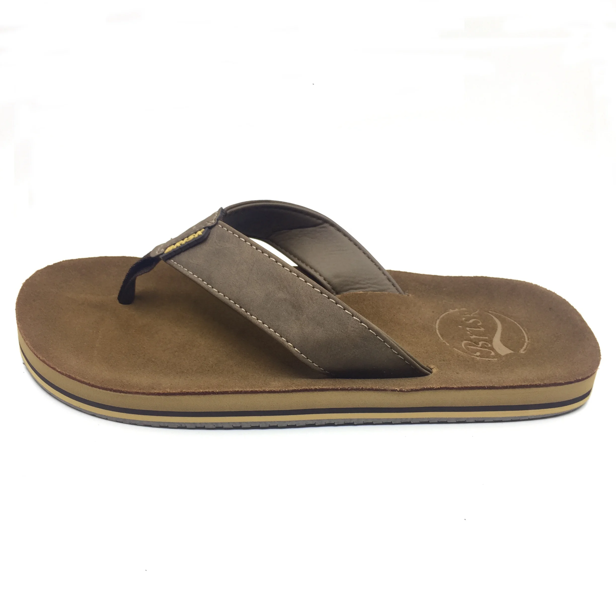 New Wholesale Fashion Pu Flat Sole Flip Flops Summer Cool Men Slipper