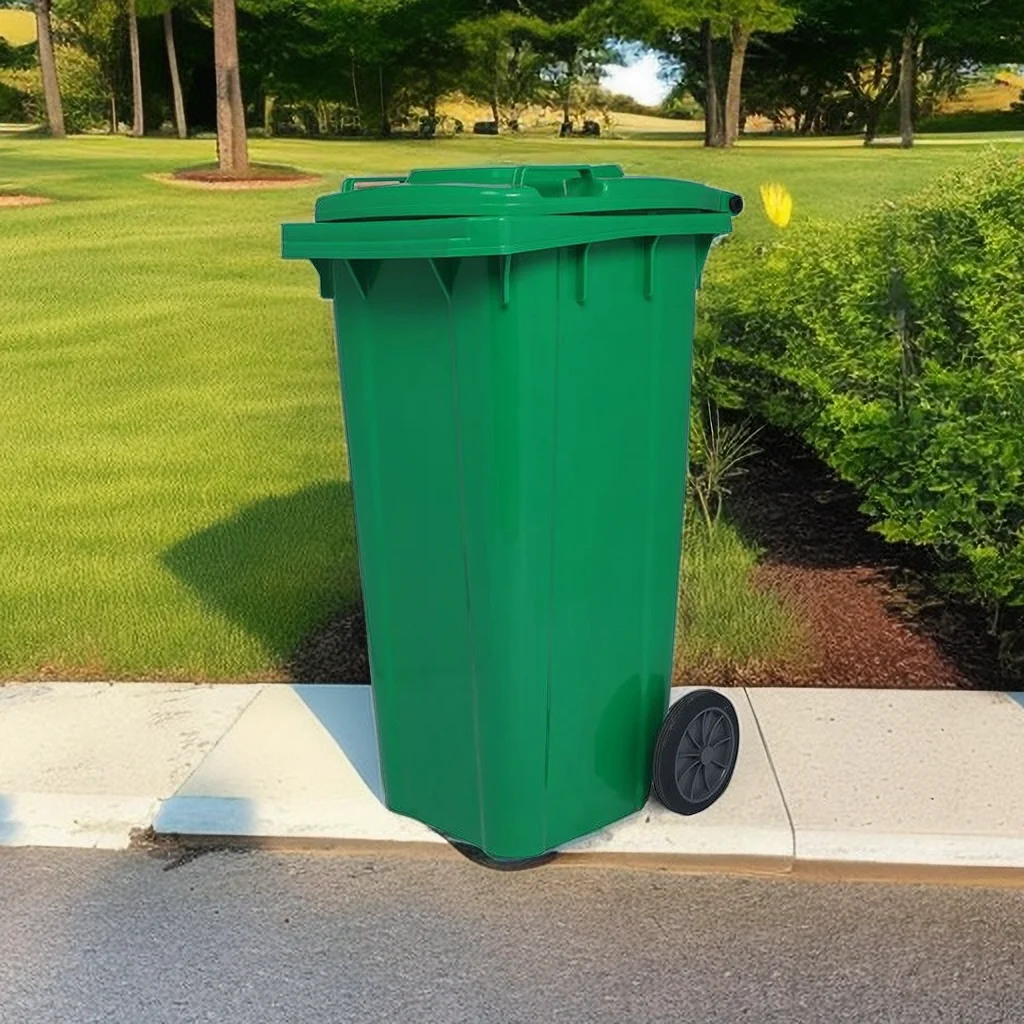 Factory Wholesale Plastic Dustbin 120L Street Large Recycle Trash Waste Bins Plastic Trash For Sale