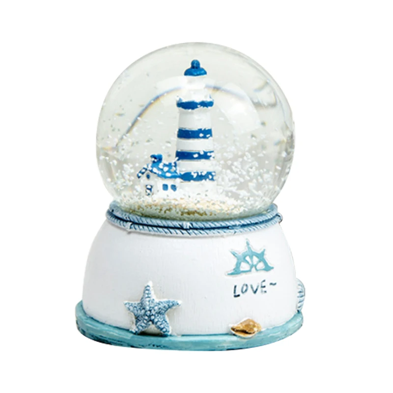 Высококачественный сувенирный подарок на заказ Снежный шар украшение дома 3D полимерный маяк водяное стекло снежный