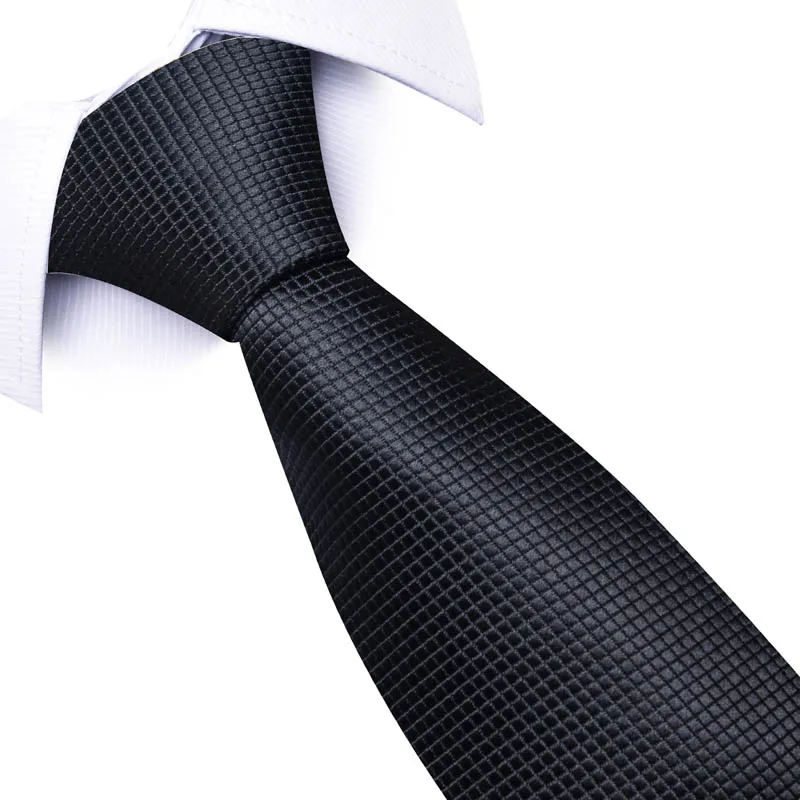 Solid  Black Orange Paisley Silk Woven Mens Ties Set