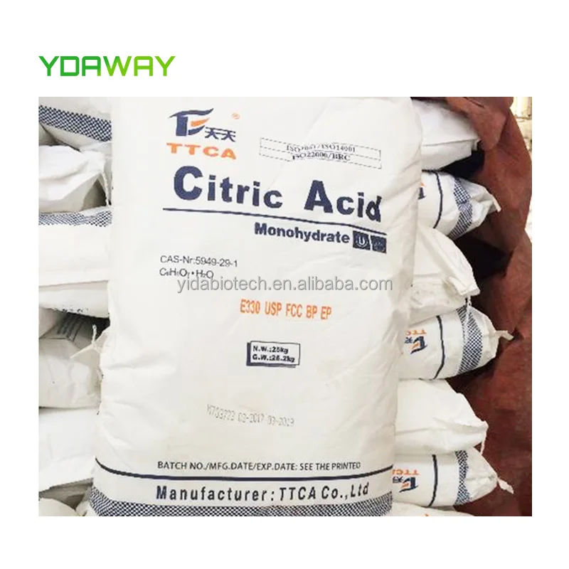 Wholesale Bulk lemon salt citric acid anhydrous/monohydrate food grade