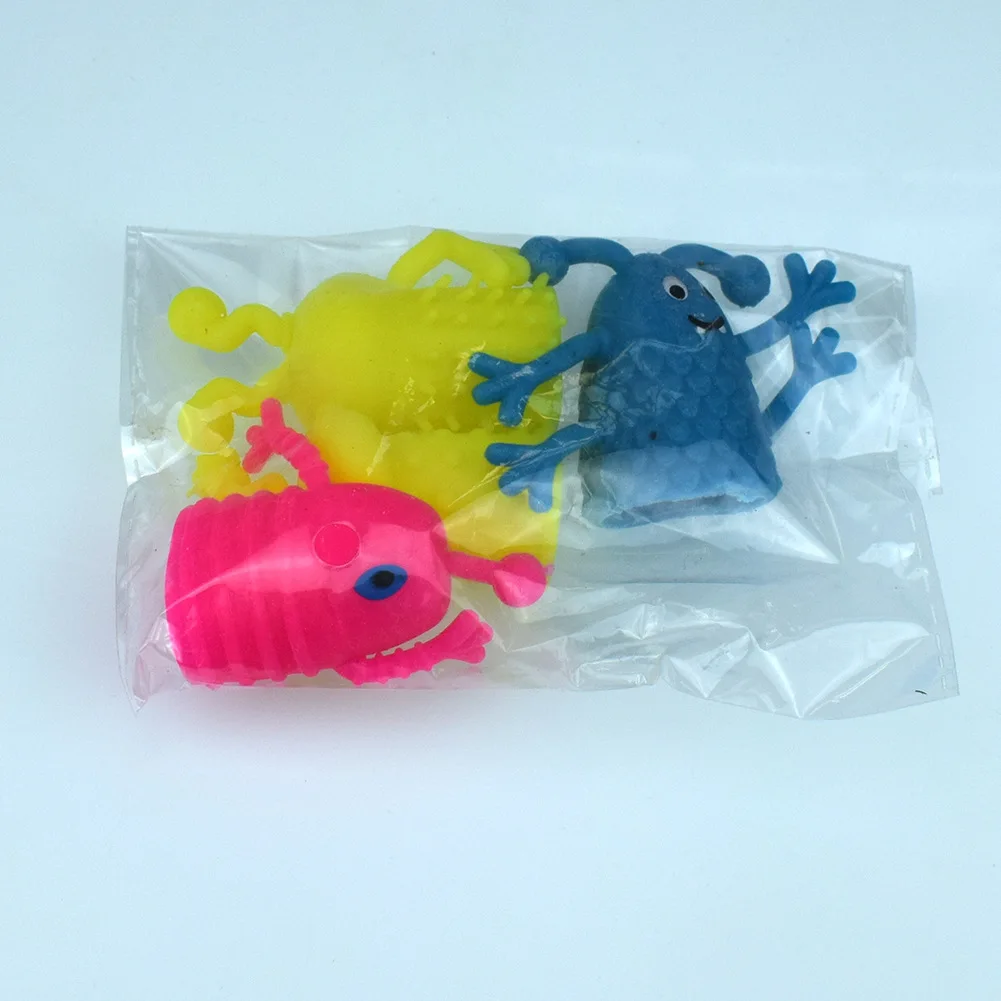 Monster Mini Soft TPR Toys Colorful Silicone Plastic Finger Puppet Set For Kids