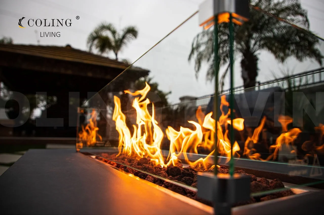 New P007-6 Premium firepit Natural linear gas fireplace for outdoor