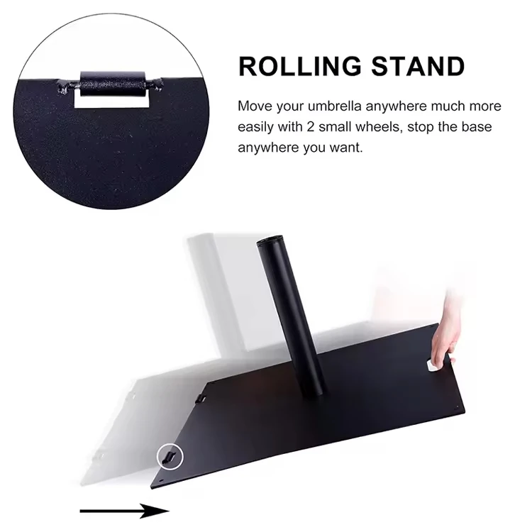 JH-Mech Custom Square Steel Plate Stand Heavy Duty Stand Weight Pre-filled Outdoor Market Patio Umbrella Bases