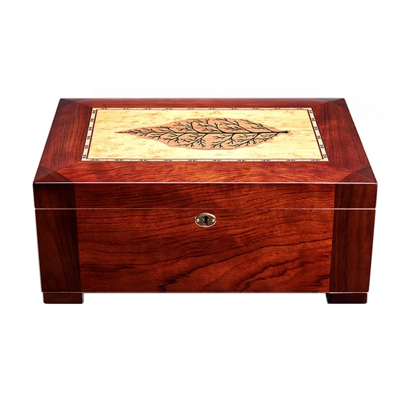 Hot-selling moisturizing case cedar wood cigar humidor box cabinet with hygrometer humidifier decorative box