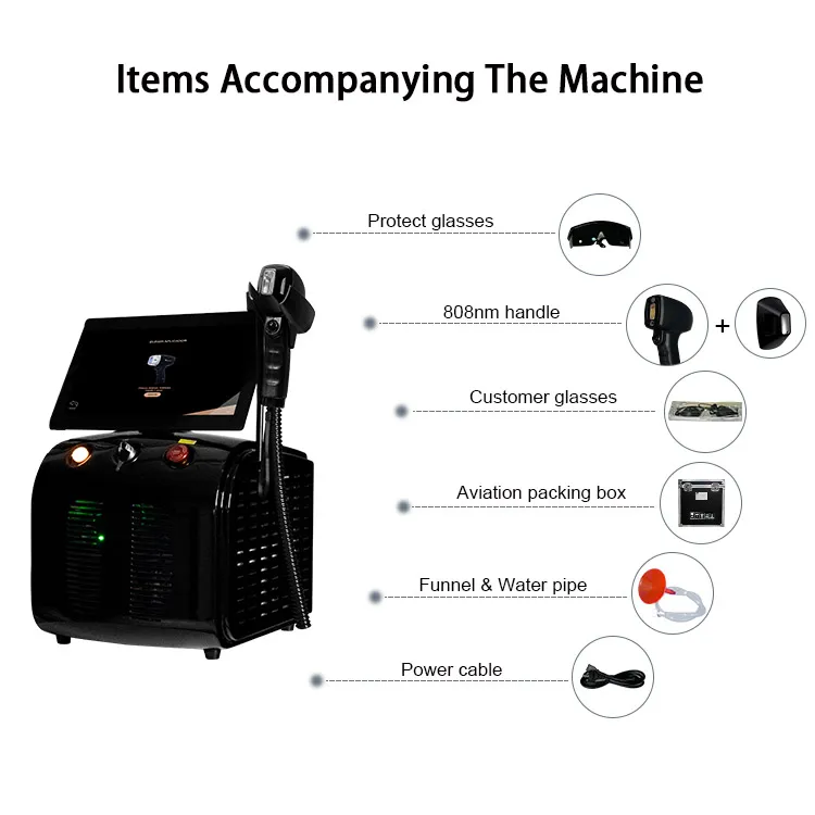 New high-power ice titanium diode skin rejuvenation and hair removal 1064nm diode hair removal beauty salon equipment