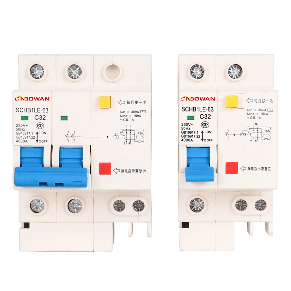 Ac Mcb C32 2p 20a 220-230v 50/60hz 6ka Safety Double Phase Miniature Circuit Breaker Switch