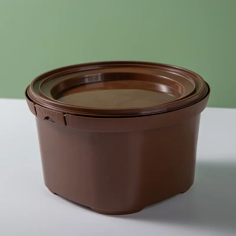 500ml 1L 2L 3L 5L White Clear Plastic Round Buckets With Lids And Handle Food Grade Packing Bucket Factory Supply Snack bucket