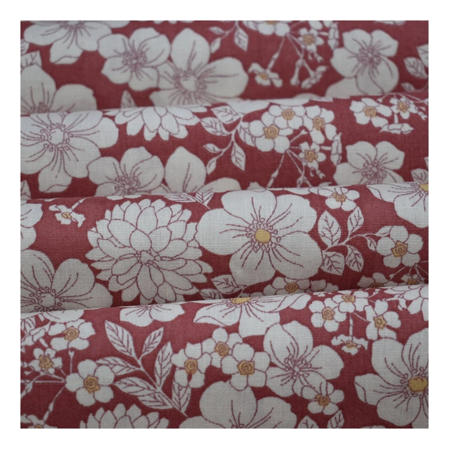 110gsm cotton reactive printed flannel 100% cotton Heavy Weight Flannel Flower Handkerchief Cotton Shirt Fabric Accept custom