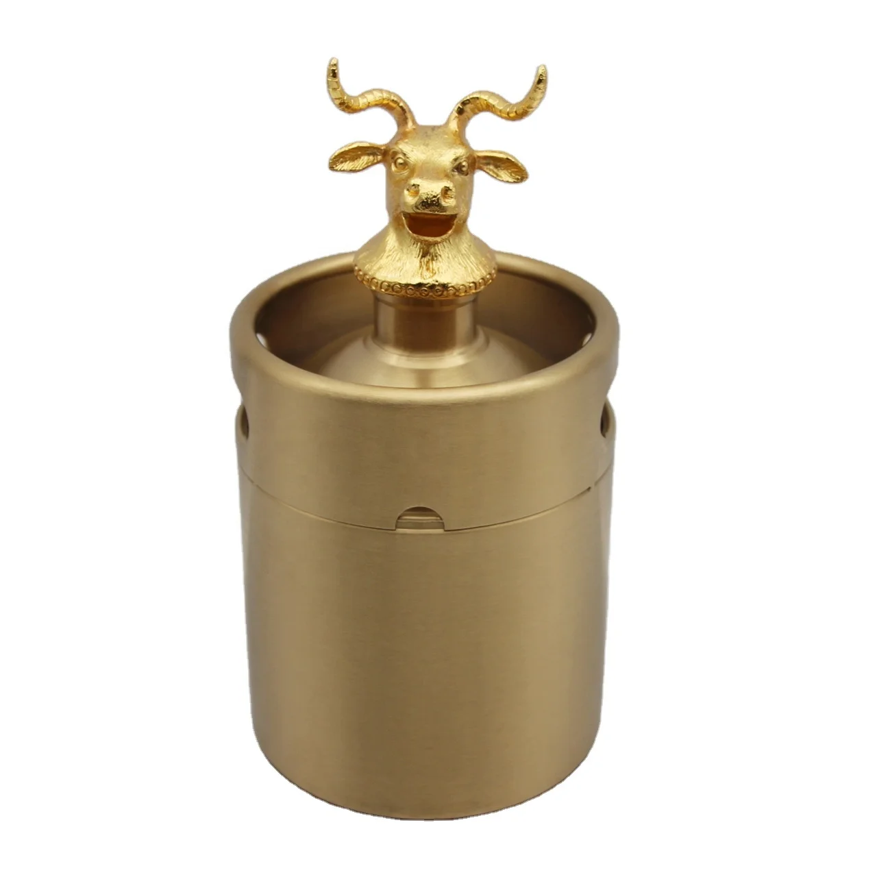 
new style buffalo cap cartoon head screw lid stainless steel mini keg bottle white wine beer soda water growler 