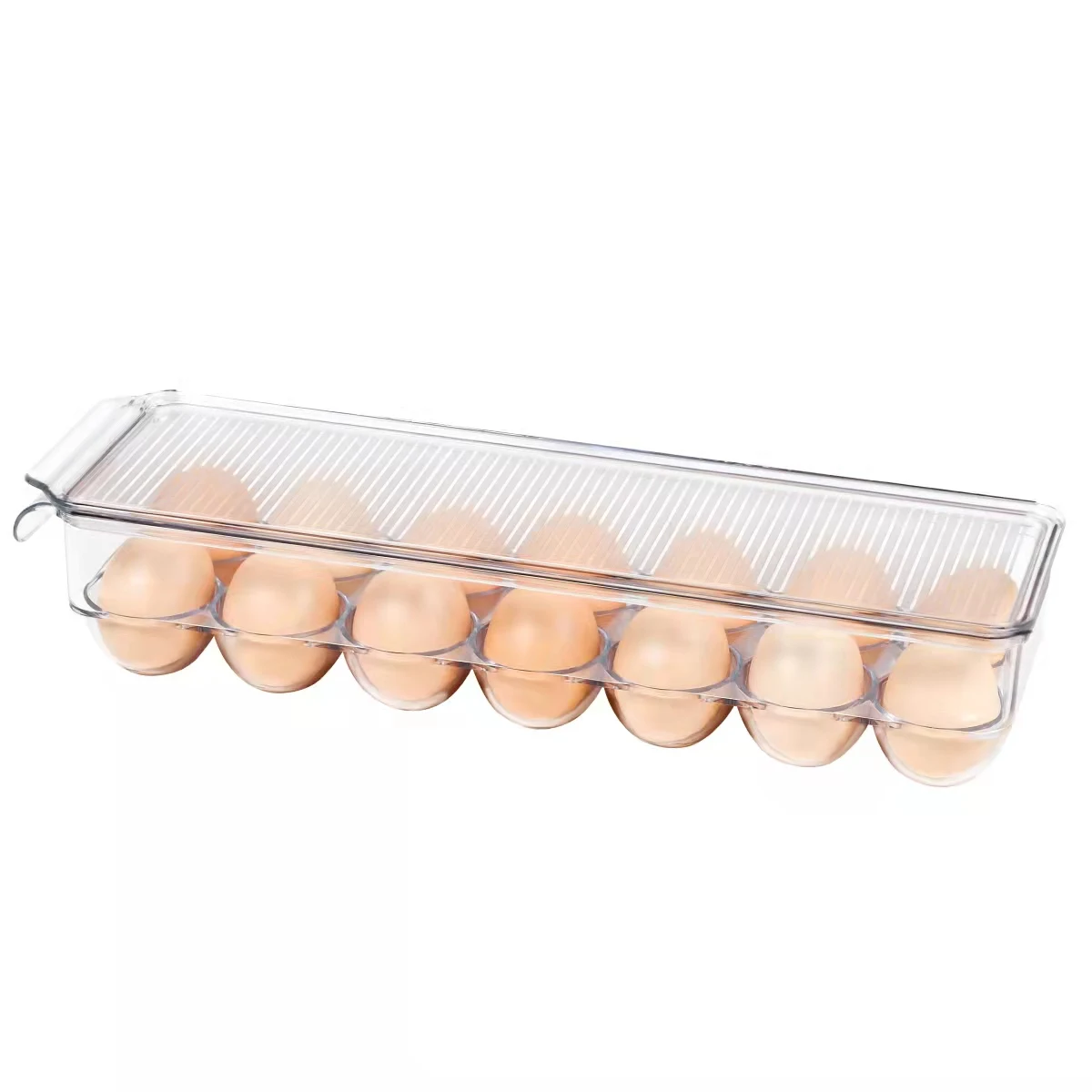 PET Stackable Storage Container Organizer Egg Storage Box Refrigerator Egg Drawer Bins