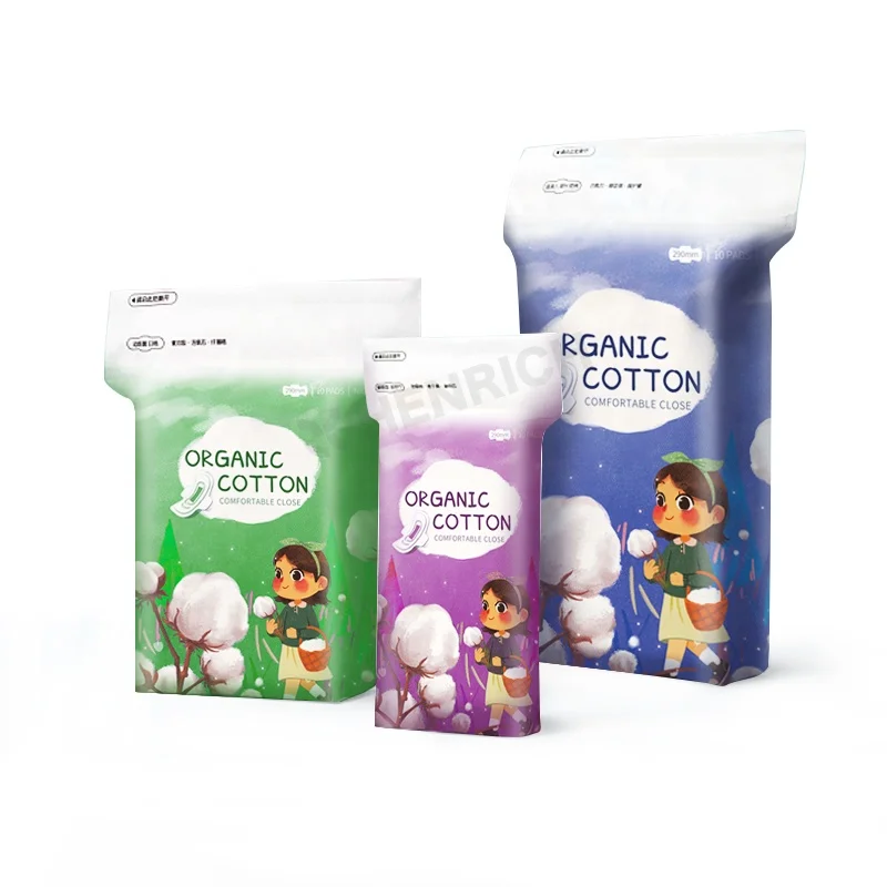 Henrich Comfort Sanitary Pad Organic Cotton Biodegradable Women Breathable Sanitary Napkins