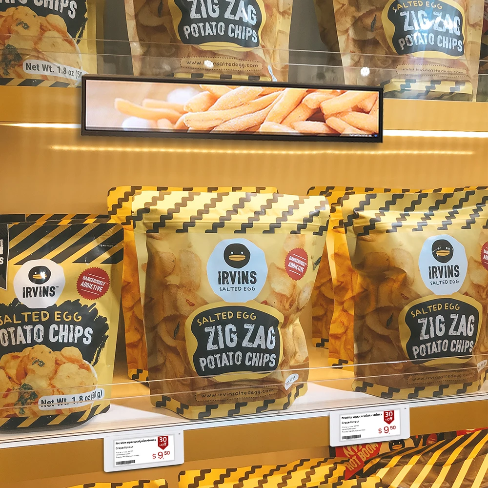 47,1 дюймов внутренняя умная полка край ЖК-дисплей цифровой знак рекламные экраны край полки в супермаркете