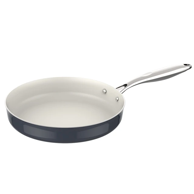 Commercial Restaurant Silicon Polyester 2 Pcs Fry Pan Set Nonstick Frypan Cookware