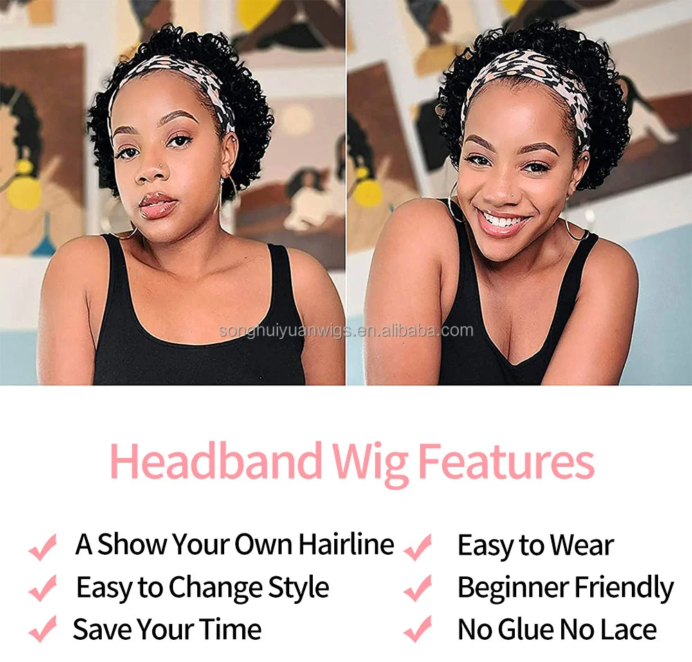 nature color curly human hair wig short virgin hair machine hair different textures for black women