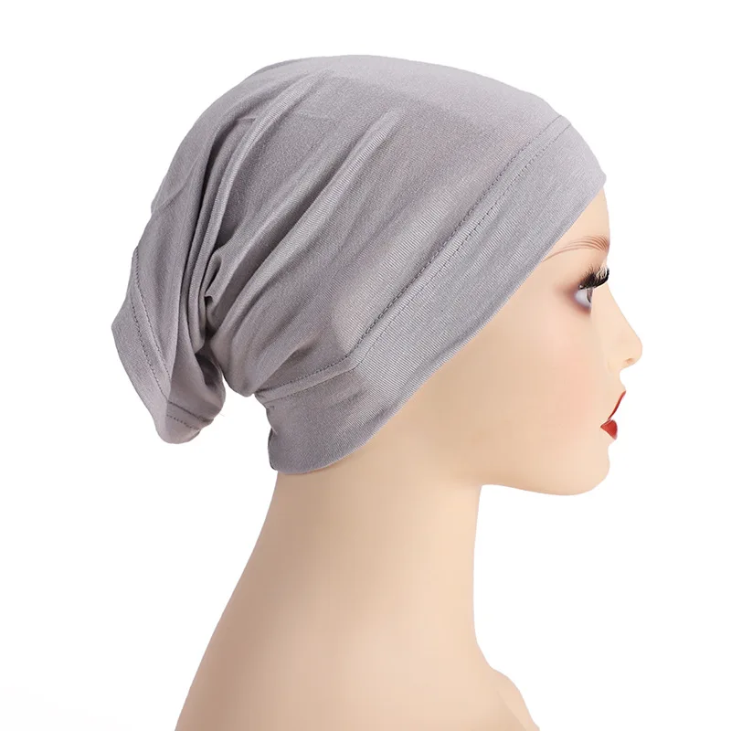 Factory Wholesale 26 Colors Arabic Woman Wear Hijab Inner Cap Underscarf Bonnet Tube Turban Hijab Cap