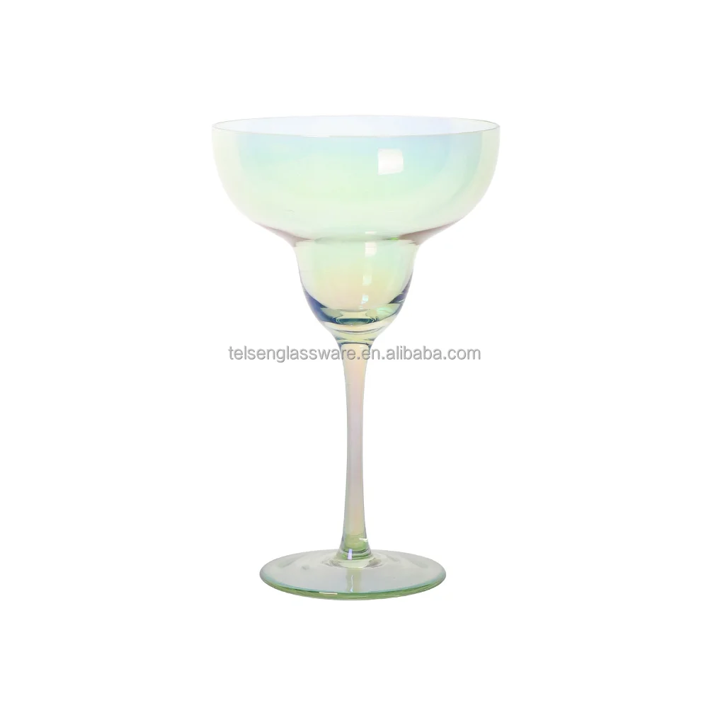 Telsen Spray Color Blue Green Amber Coloful Handblown leadfree barware Martini cocktail glass cup