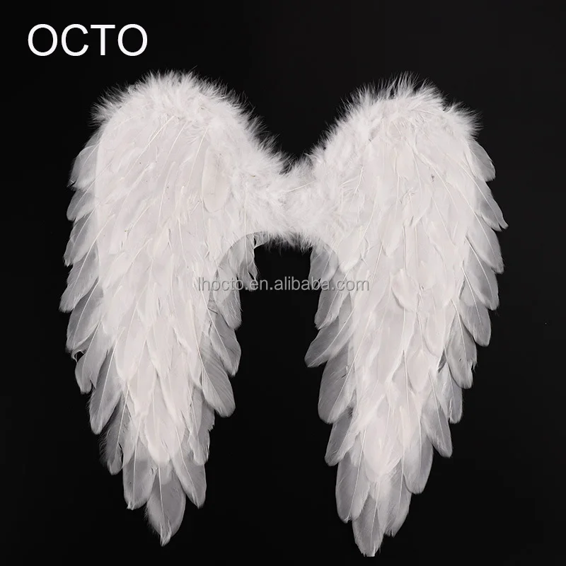 45*45CM White Black Red Pink Feather Angel Wings For 100-140cm Height Kids Children