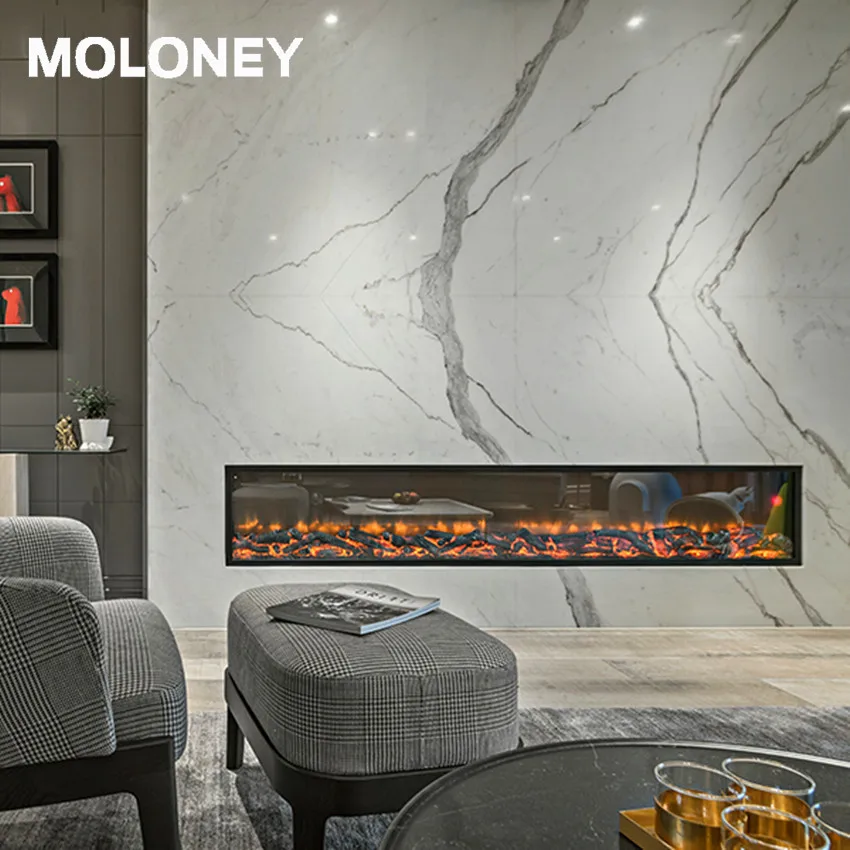 High Quality Faux Crystal Inlaid Wood And Mirror Electric Fireplaces