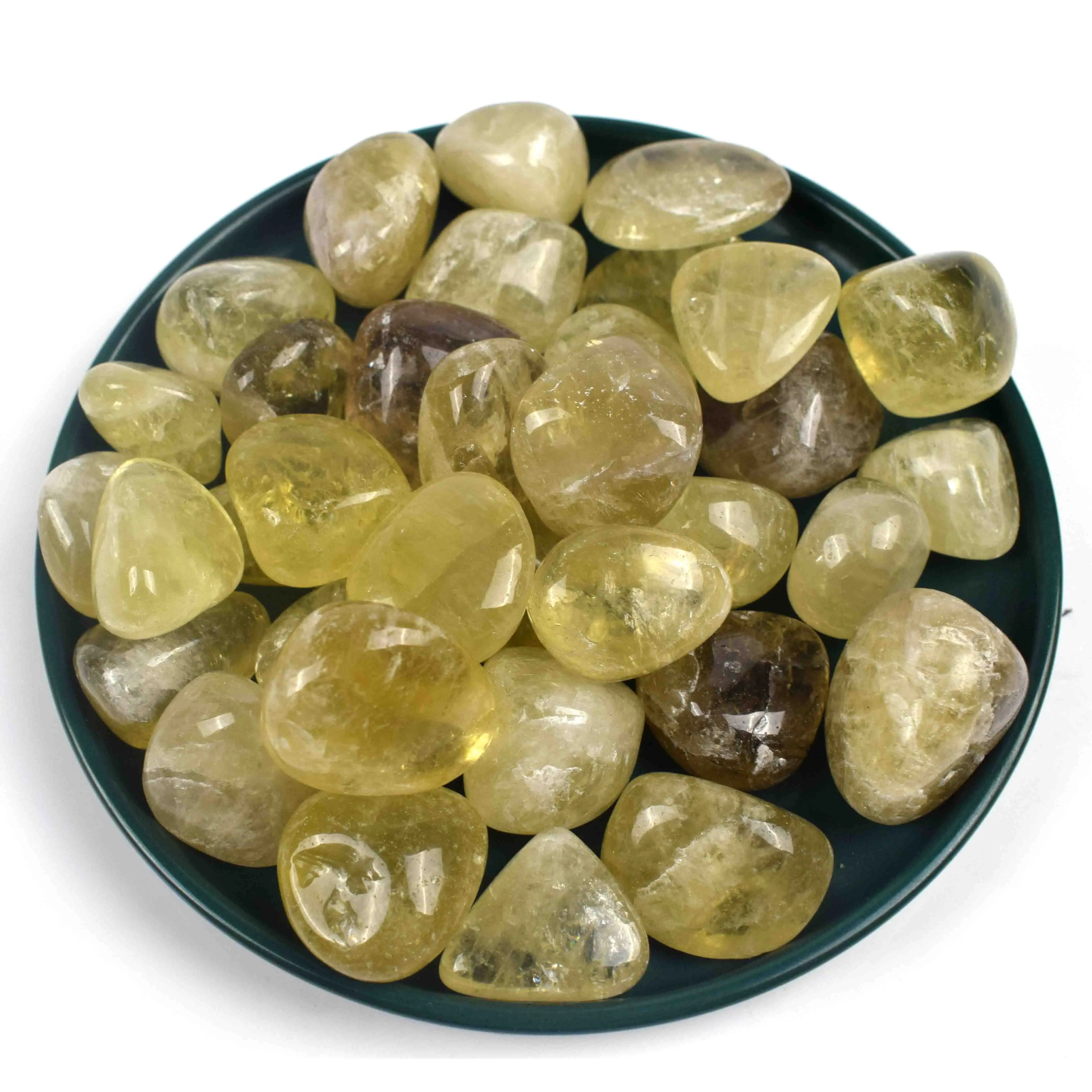 Wholesale Nature Crystals Crystal Healing Stones Polished Lemon Citrine Crystal Tumbled Stones For Decoration