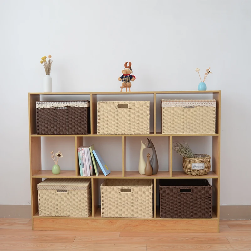 Woven storage box Desktop household snacks cosmetics toy storage box living room straw remote control storage basket