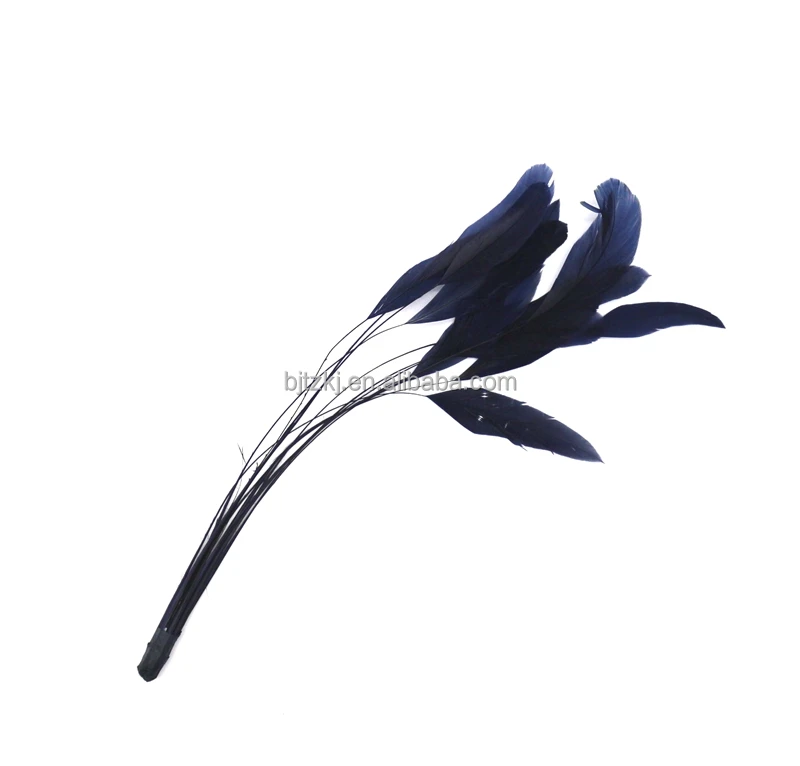 Wholesale Black Stripped Rooster Tail Feather Trims Fringe for Dress Lace Trimming